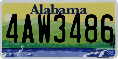 AL license plate 4AW3486
