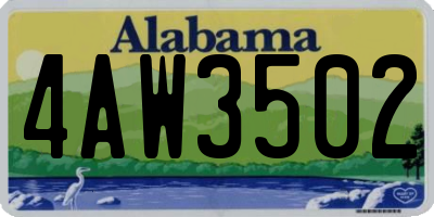 AL license plate 4AW3502