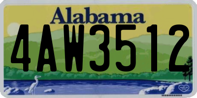 AL license plate 4AW3512