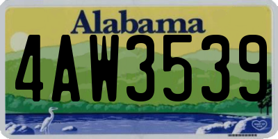 AL license plate 4AW3539