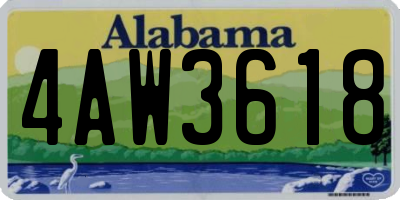 AL license plate 4AW3618