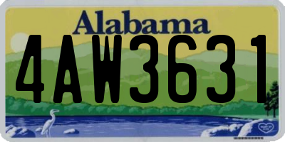 AL license plate 4AW3631