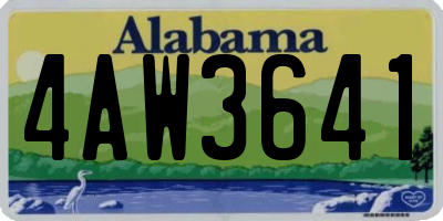 AL license plate 4AW3641