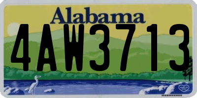 AL license plate 4AW3713