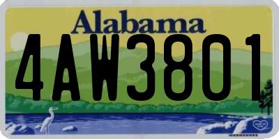 AL license plate 4AW3801