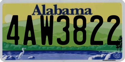 AL license plate 4AW3822