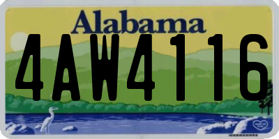 AL license plate 4AW4116
