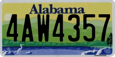 AL license plate 4AW4357