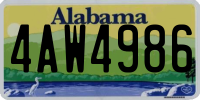 AL license plate 4AW4986