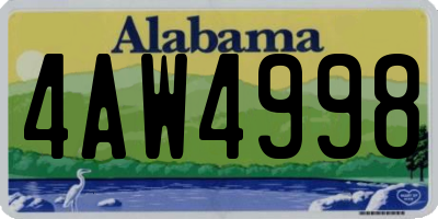 AL license plate 4AW4998