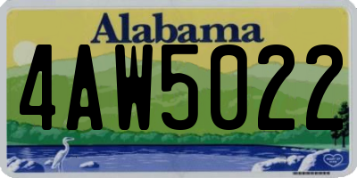 AL license plate 4AW5022