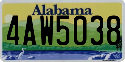 AL license plate 4AW5038