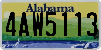 AL license plate 4AW5113