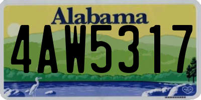 AL license plate 4AW5317