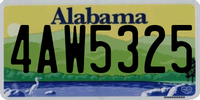 AL license plate 4AW5325
