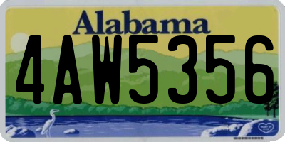 AL license plate 4AW5356