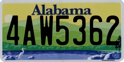 AL license plate 4AW5362
