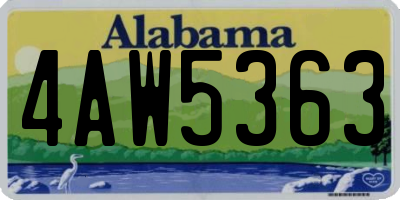 AL license plate 4AW5363