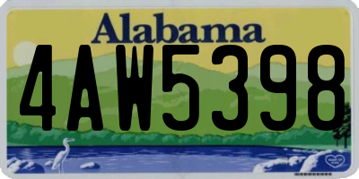 AL license plate 4AW5398