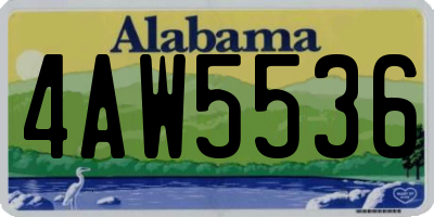 AL license plate 4AW5536