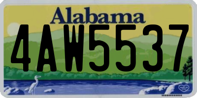 AL license plate 4AW5537