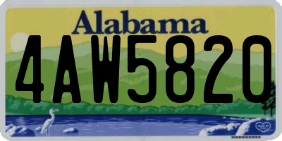 AL license plate 4AW5820