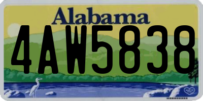 AL license plate 4AW5838