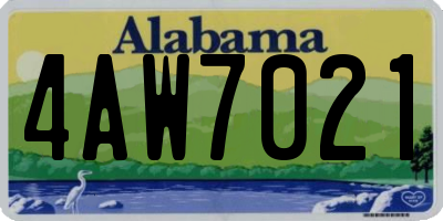 AL license plate 4AW7021