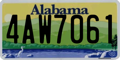 AL license plate 4AW7061
