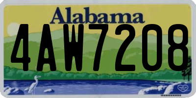AL license plate 4AW7208