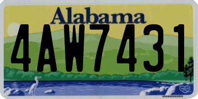 AL license plate 4AW7431