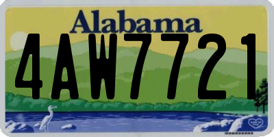 AL license plate 4AW7721