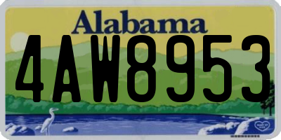 AL license plate 4AW8953