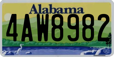 AL license plate 4AW8982