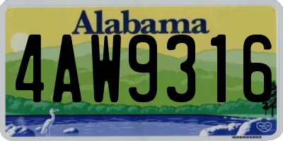 AL license plate 4AW9316