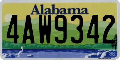AL license plate 4AW9342