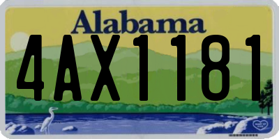 AL license plate 4AX1181