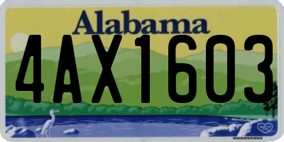 AL license plate 4AX1603