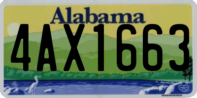 AL license plate 4AX1663
