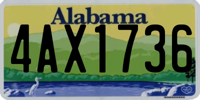 AL license plate 4AX1736