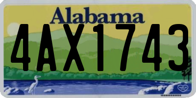 AL license plate 4AX1743