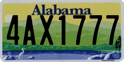 AL license plate 4AX1777