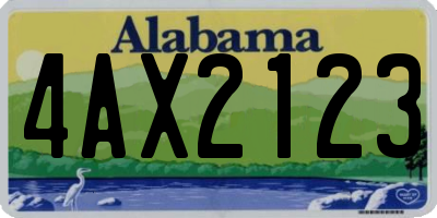 AL license plate 4AX2123