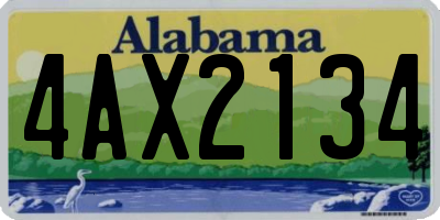 AL license plate 4AX2134