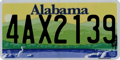 AL license plate 4AX2139