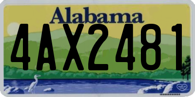 AL license plate 4AX2481