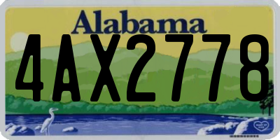 AL license plate 4AX2778