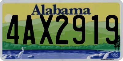 AL license plate 4AX2919