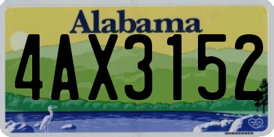 AL license plate 4AX3152