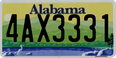 AL license plate 4AX3331